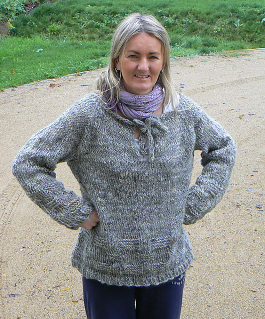 Raglan Sweater with Placket