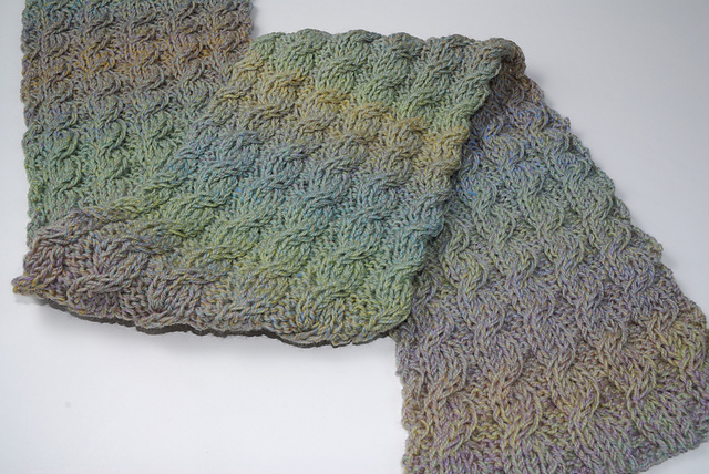 Seaman's Style Scarf with Reversible Cables
