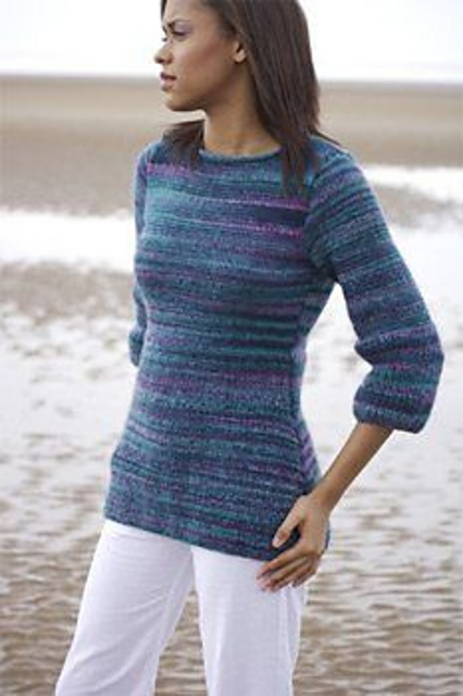 Rib panel sweater