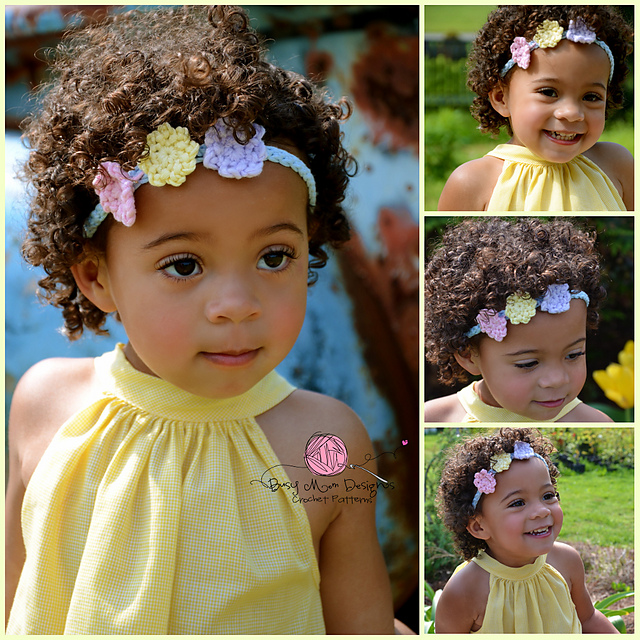 Trio of Posies - Crocheted Headband