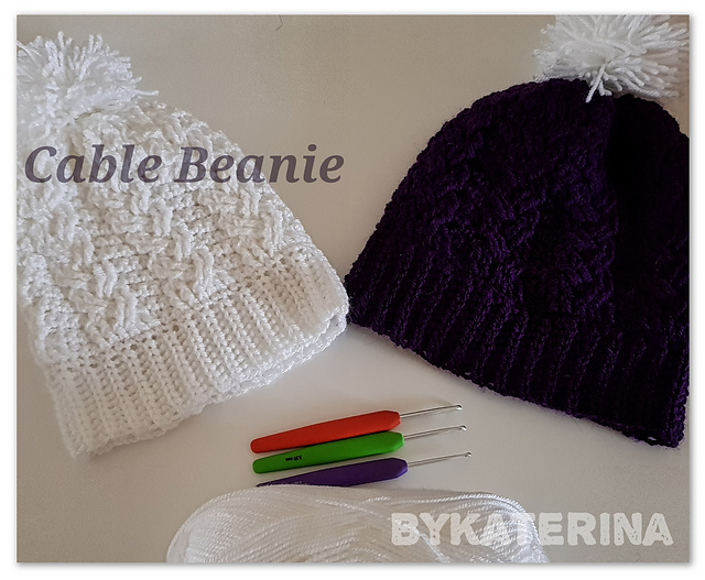 Single plaited cable beanie