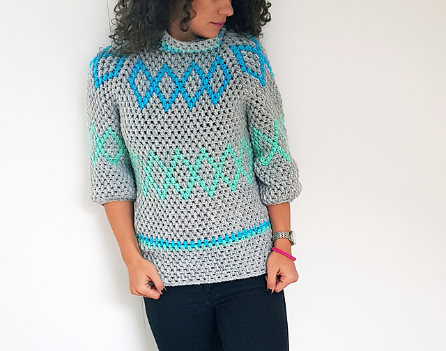 Diamonds Puff Sweater