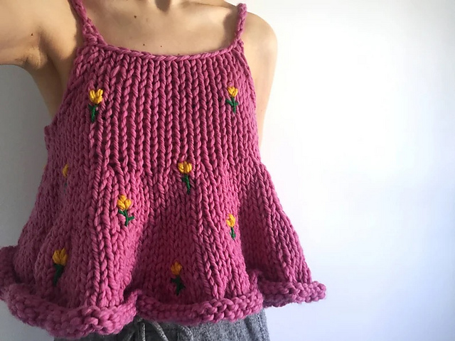 Ravelry: Embroidered Ruffle Crop Top pattern by By Lambert