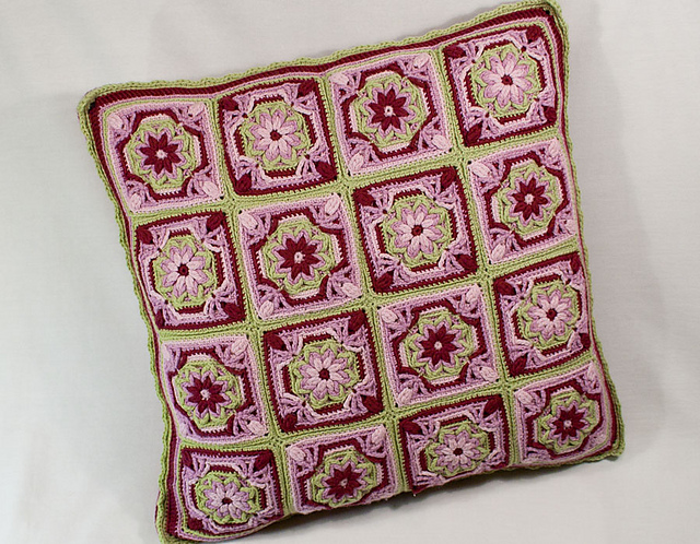 Cushion in Overlay Crochet
