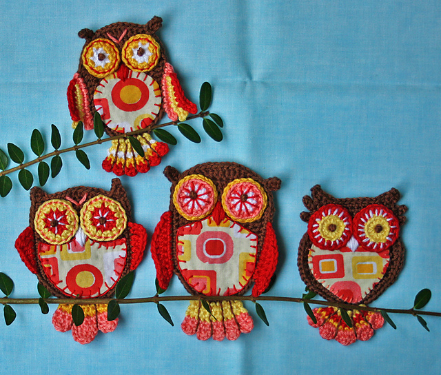 Applique Owls X4