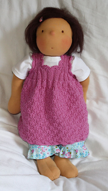 Doll Dress in Basketweave Stitch