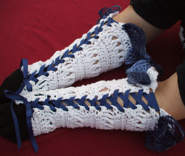 Ribbons, Lace, and Ruffles Fingerless Gloves