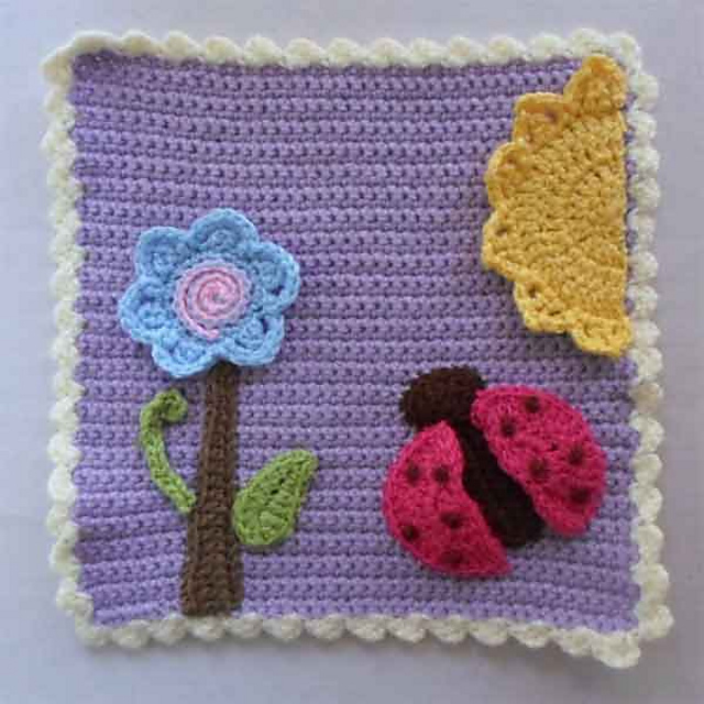 Ladybug And Flower Applique Set