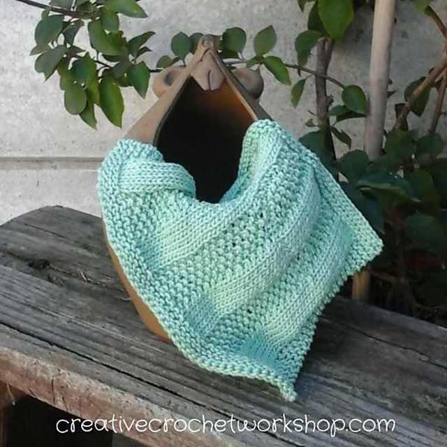 Striped Moss Stitch Dishcloth