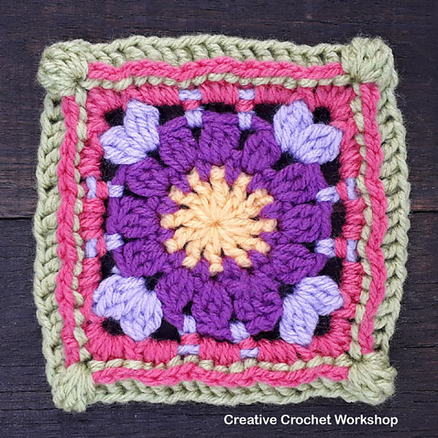 Peace Petal Flower Granny Square