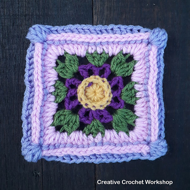 Poppy Wheel Granny Square