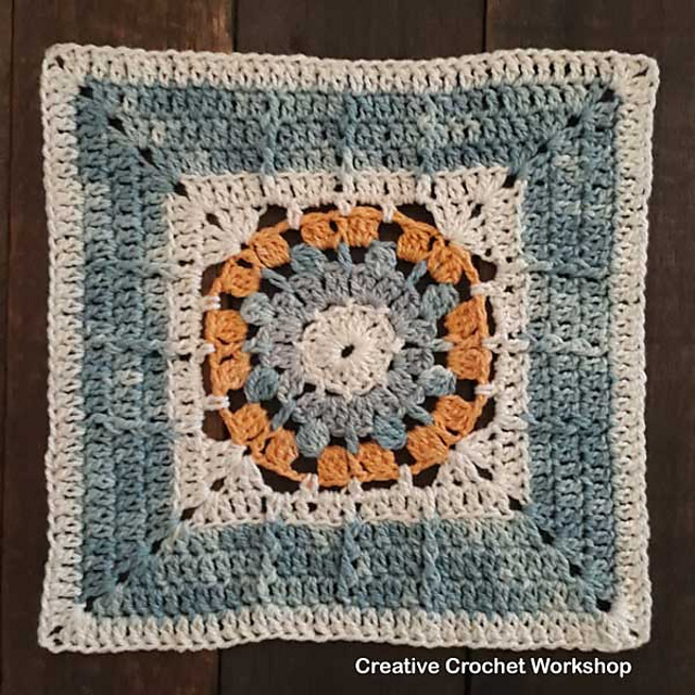 Framed Cluster Flower Square