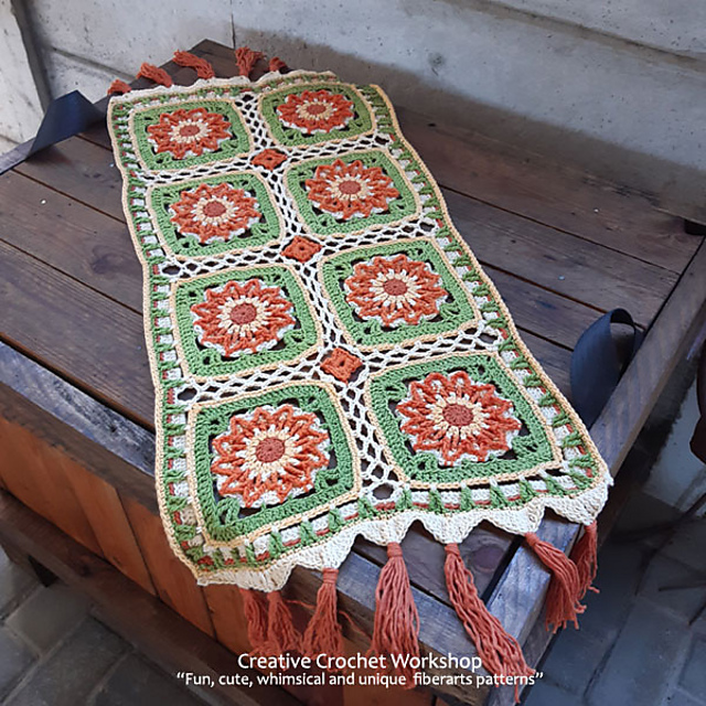 Flame Flower Table Runner