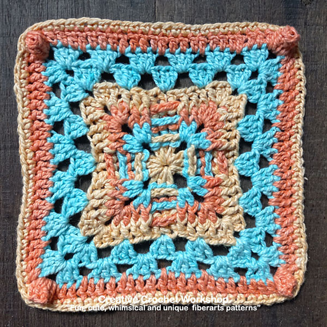 Hip Raised Corners Granny Square