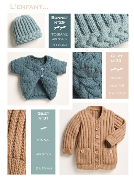 CB15  BONNET-CARDIGAN n°29-30-31