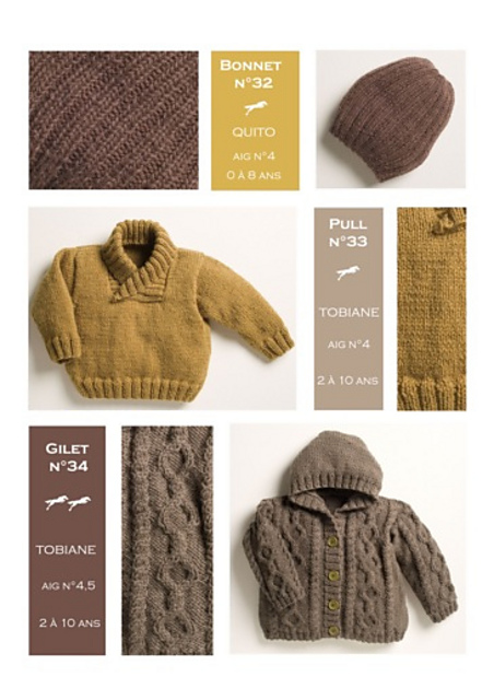 CB15 BONNET-JUMPER-CARDIGAN N°32-33-34