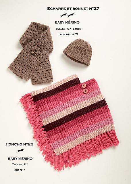 CB19 Scarf&bonnet-Poncho N°27-28