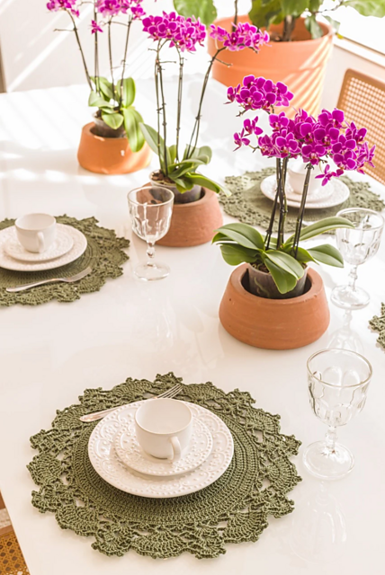 Forest green placemats