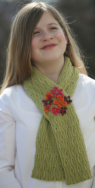 Forever Spring Easy Drop Stitch Scarf with Blooms
