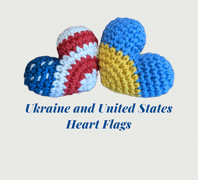 USA and Ukraine Heart Flag