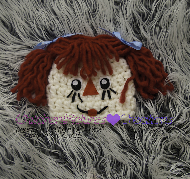 Raggedy Ann newborn hat