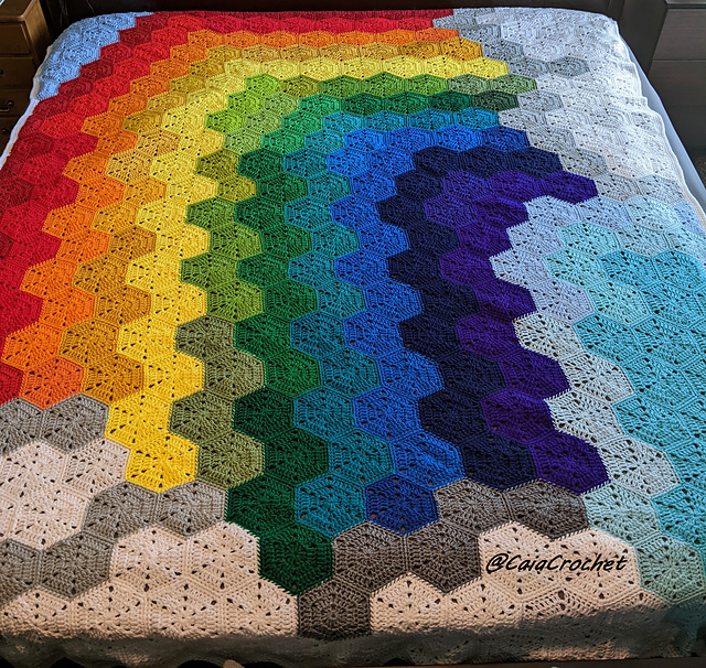 Rainbow Hexagon Blanket