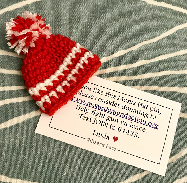 Moms Demand Hat Pin (Crochet)