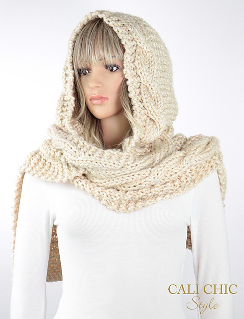 Ravelry: Adele Hooded Scarf #807 pattern by Kyoko - Cali Chic