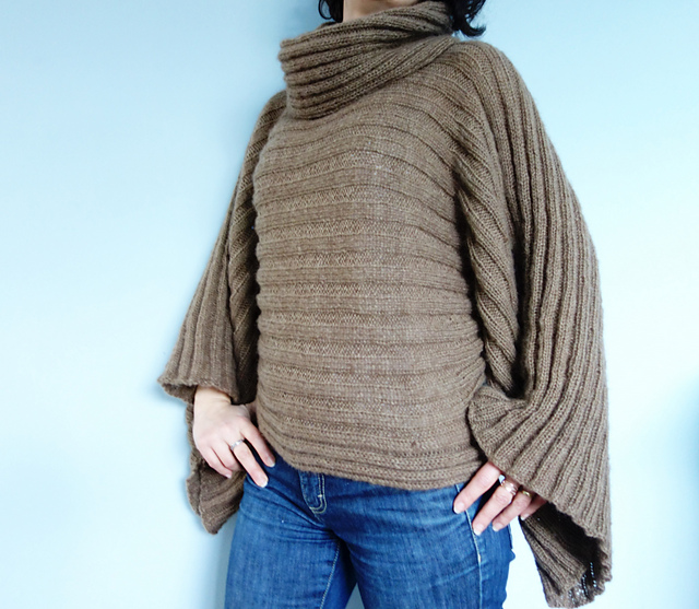 Large Kimono Sleeve Poncho