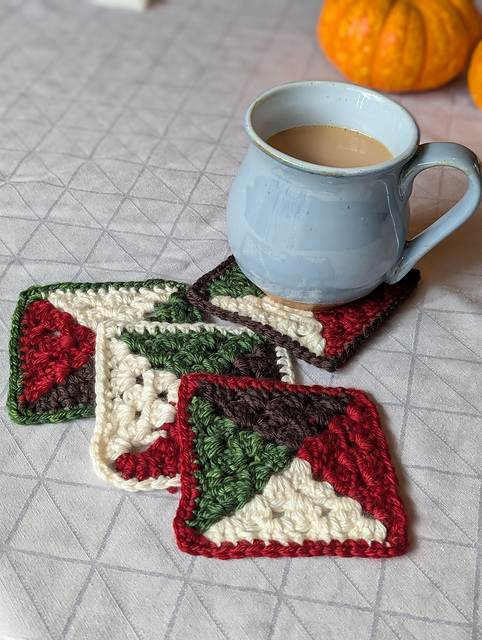 4 Color Granny Square Coasters