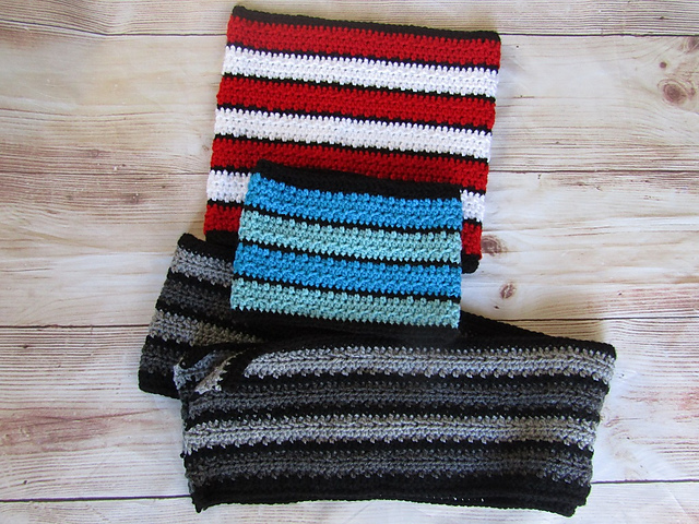 Scrappy Striped Cowl & Scarf