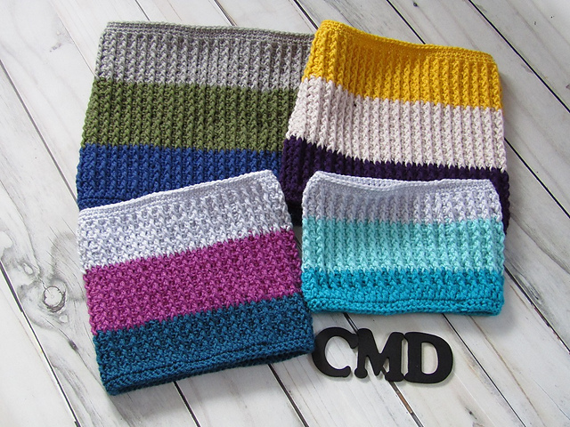 Textured Color Block Cowls