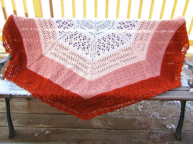 Peach Gradient Shawl