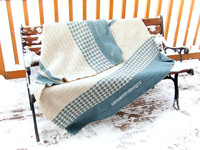 Colorwork Throw in Blue