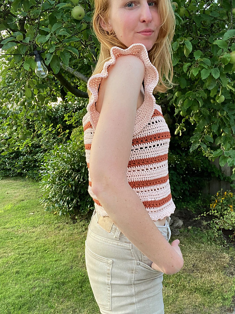 Elodie Ruffle Crochet Top