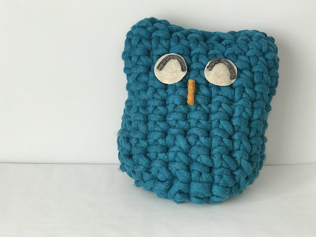 Crocheted owl pillow