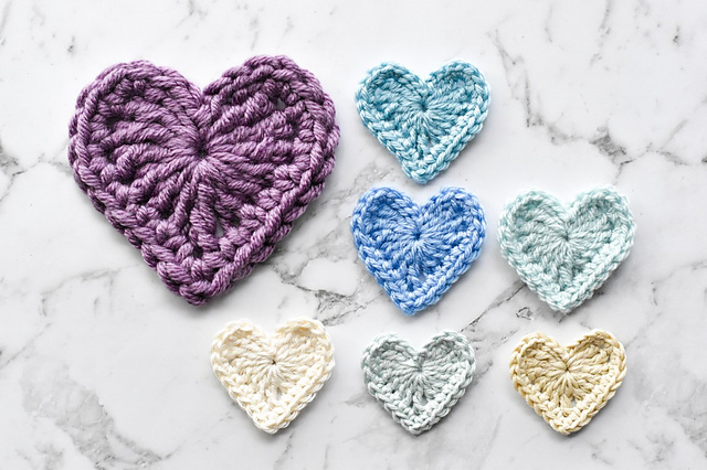 Easy Crochet Hearts