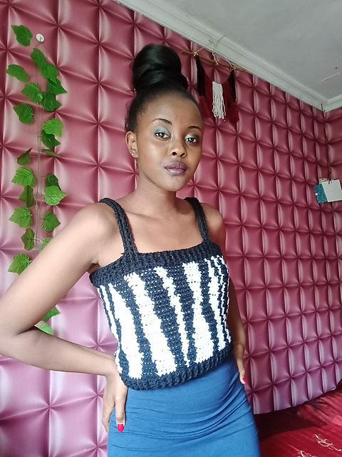 Zebra print crochet top