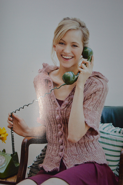 Cabled Cardigan with short sleeves