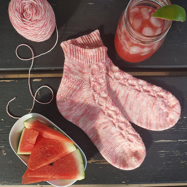 Watermelon Fizz Socks Cuff Down