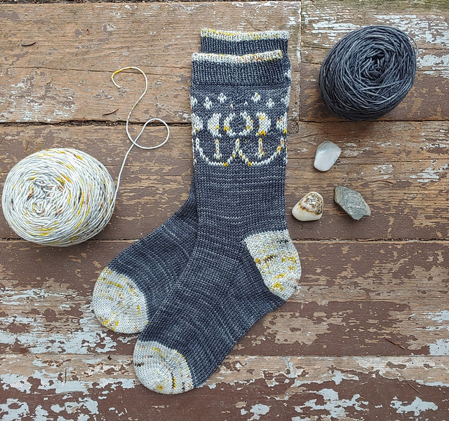 Moon Phase Socks Cuff Down