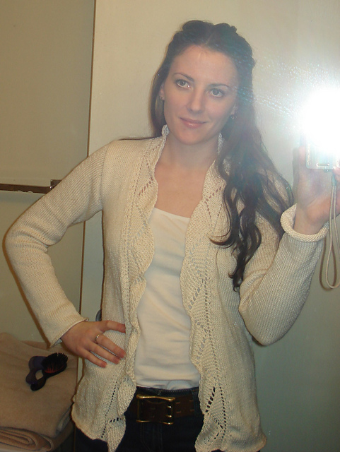 Cardigan Jacket with Garter Lace Border