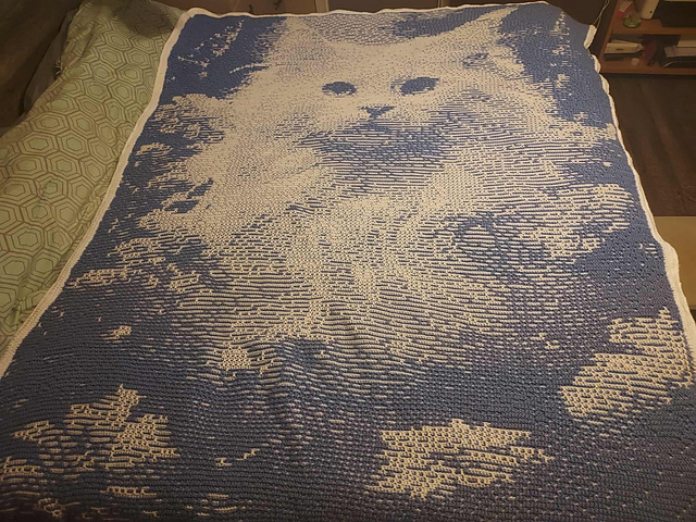 White Cat - mosaic crochet