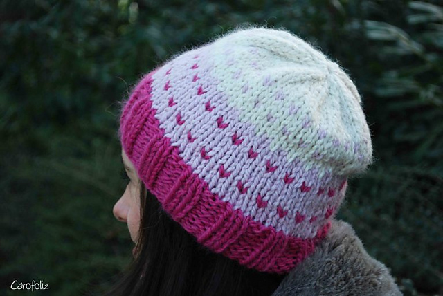 Bonnet dégradé de roses