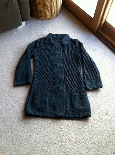 Textured coat in blackberry stitch