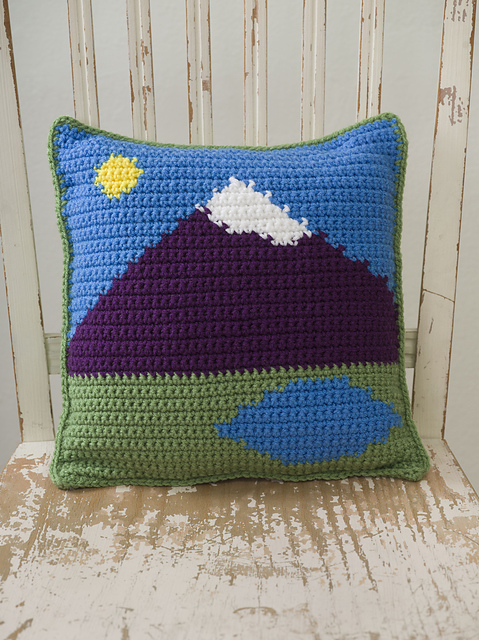 Mountainscape Intarsia Pillow