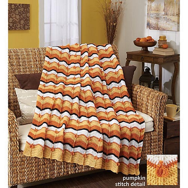 Halloween Ripple Afghan