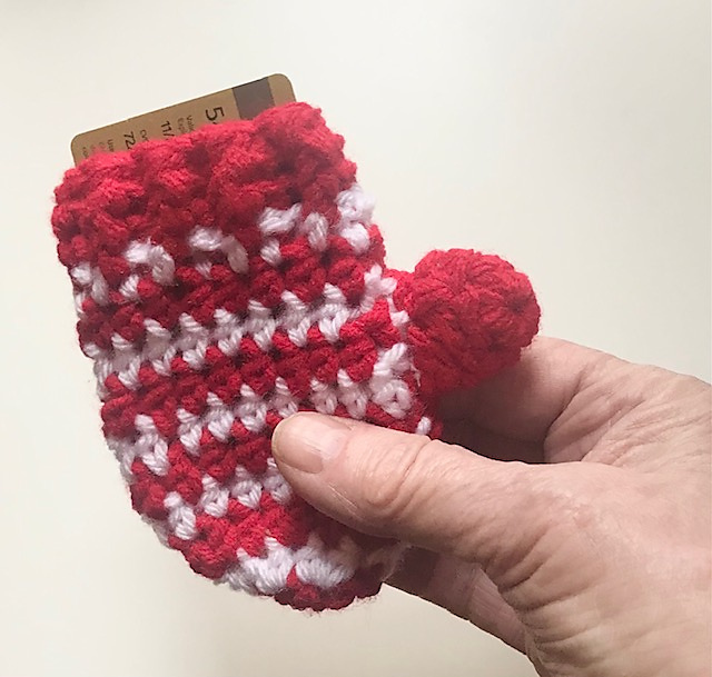 Striped Mitten GIft Card Holder