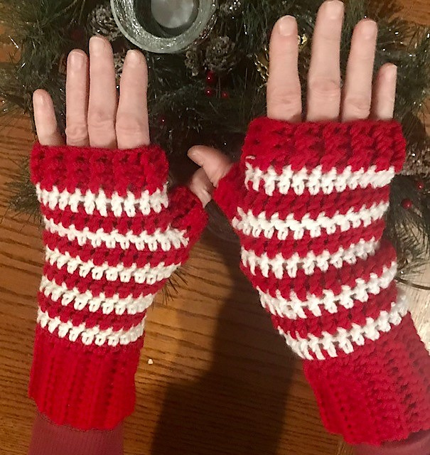 Stripey Fingerless Gloves