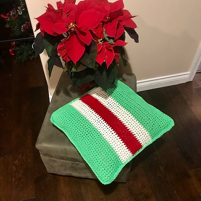 Christmassy Stripes Cushion Cover